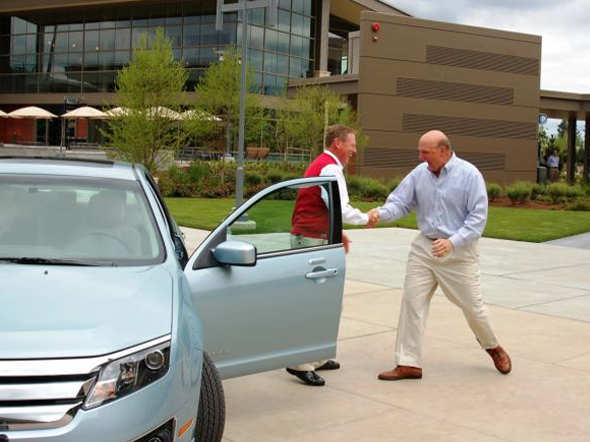 He's no longer CEO at Microsoft, but Los Angeles Clippers owner Steve Ballmer owns a Fusion Hybrid. Worth noting: The Fusion is equipped with Ford Sync, a product produced with Microsoft technology.