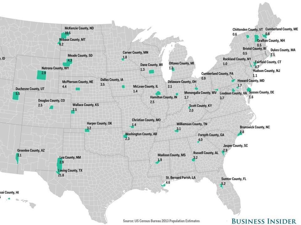 Here S The Fastest Growing County In Every State Business Insider India