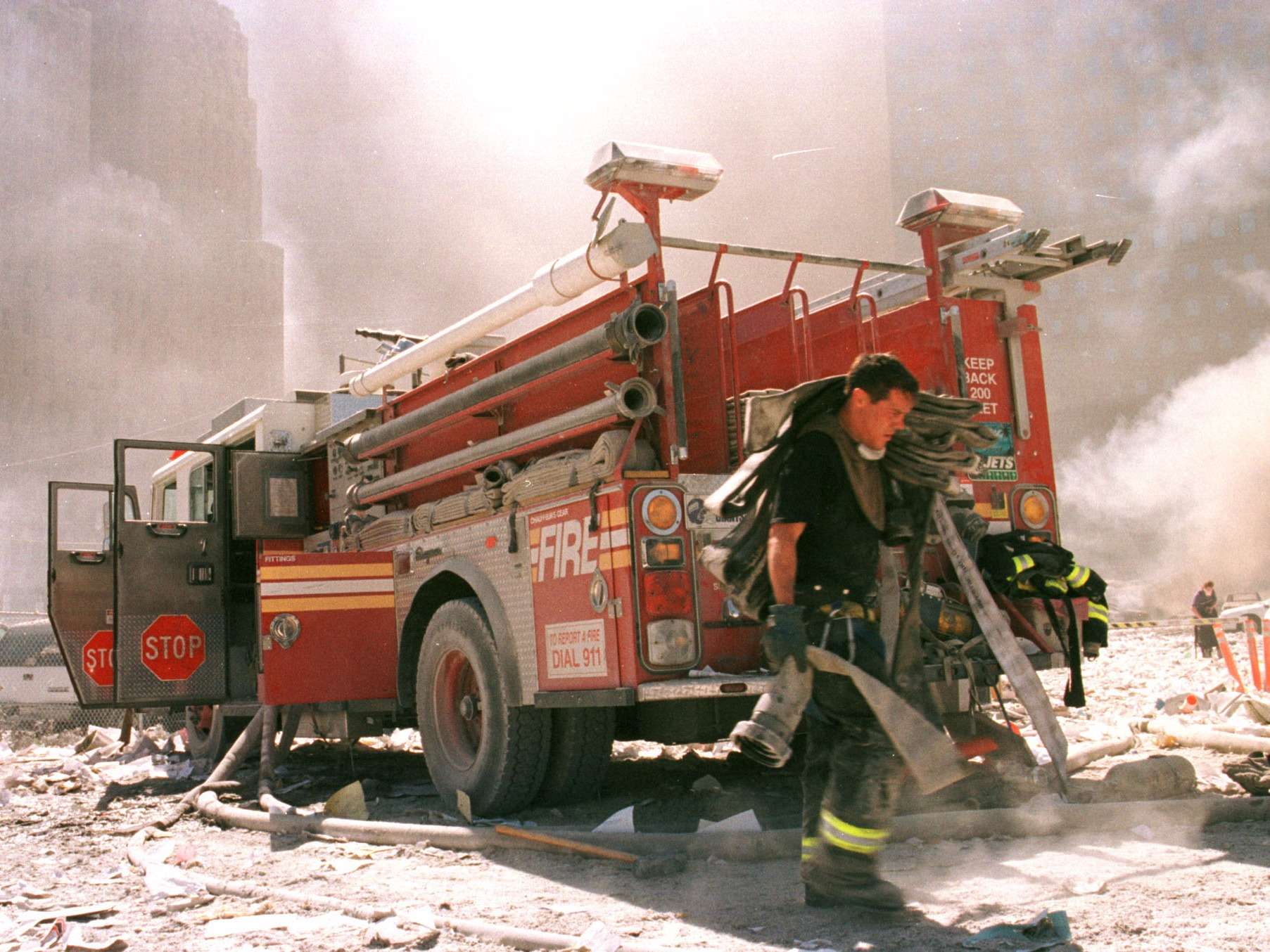 The New York City Fire Department rushed to the scene and suffered incredible losses of life as it tried to save people from the burning towers. 343 members were killed.
