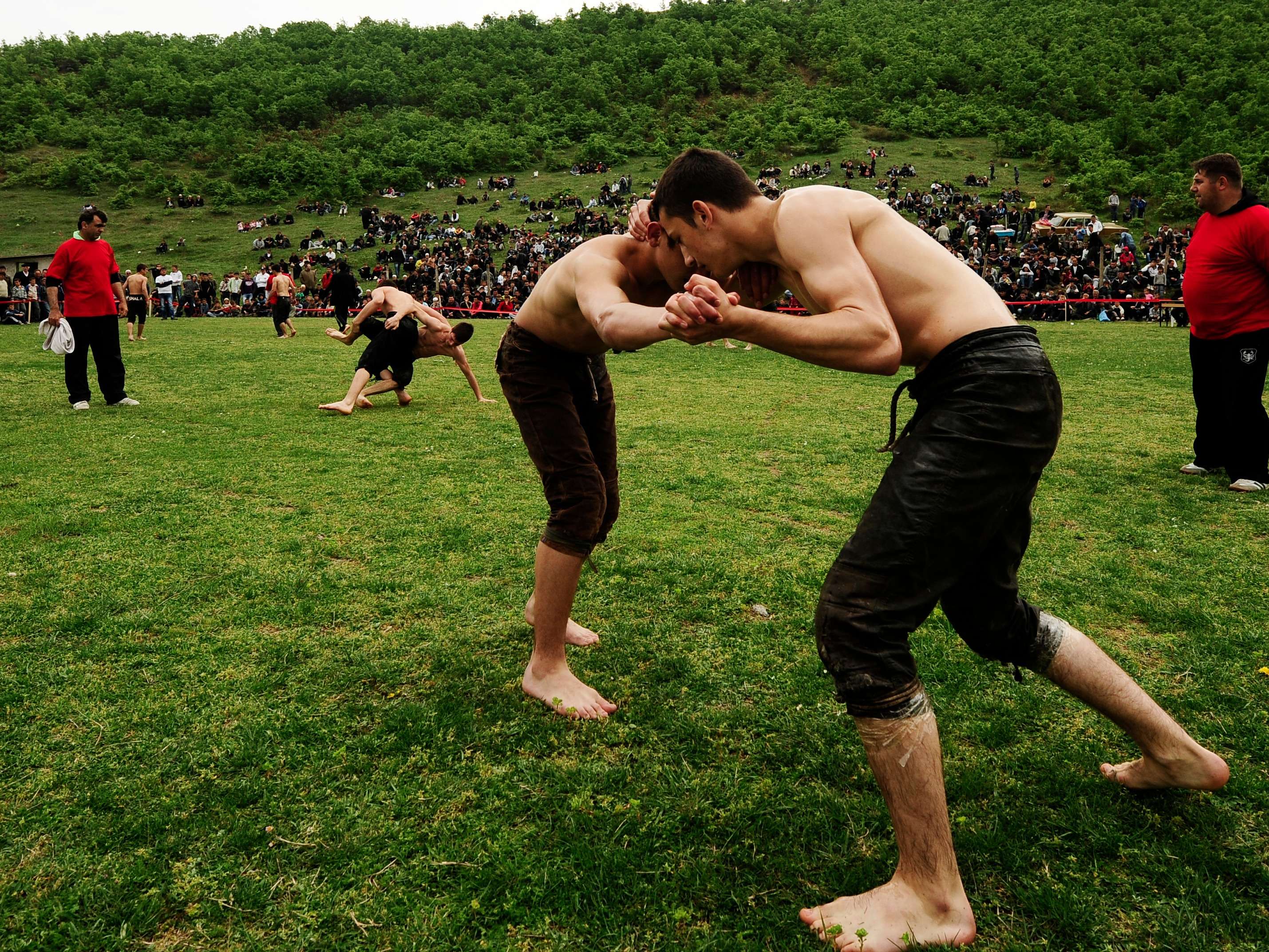 Japan oil wrestling