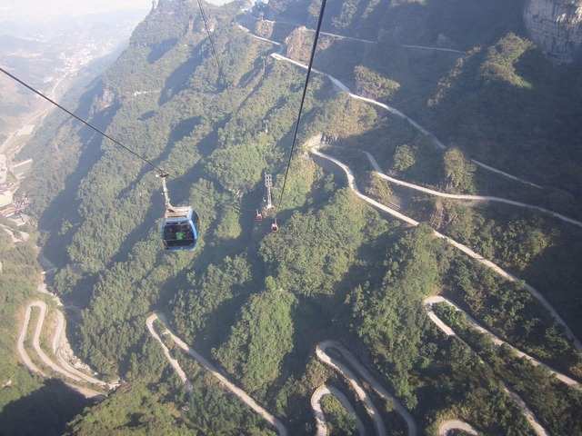 China S Tianmen Shan Cable Car Ferries Visitors From Zhangjiajie To The