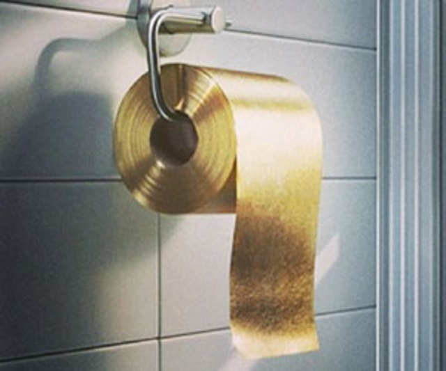 Gold toilet paper