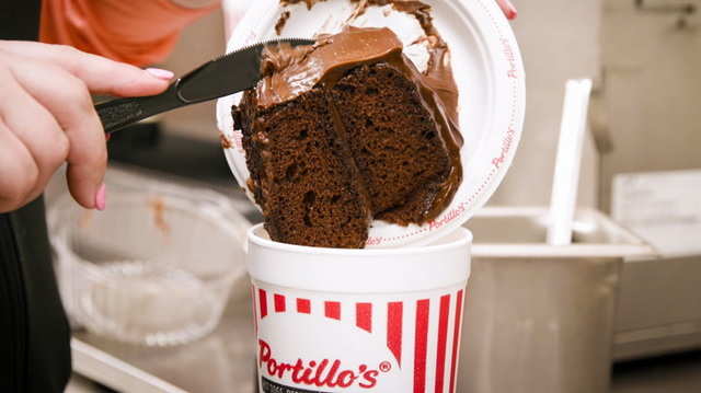 Portillo S Cake Shake Is Made With An Entire Slice Of Cake