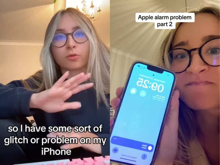 A woman is baffled by a glitch on her iPhone that causes a hidden alarm to go off at 9:25 a.m. every morning