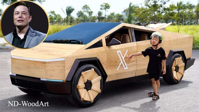 This man spent $15,000 making a Tesla Cybertruck out of wood – and he's sending it to Elon Musk