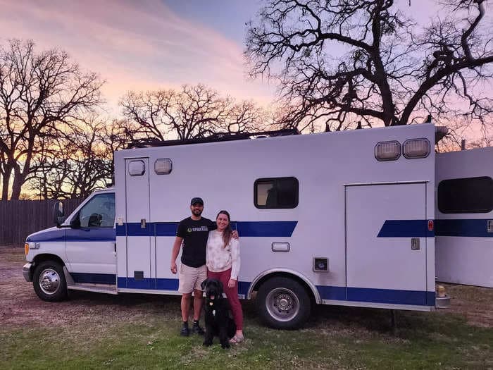 A Georgia couple turned a retired ambulance they bought on Facebook Marketplace into a luxury RV, using YouTube tutorials and $35K. Take a look inside.