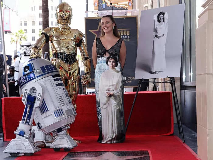 Billie Lourd wore a Princess Leia dress to Carrie Fisher's Hollywood Walk of Fame ceremony