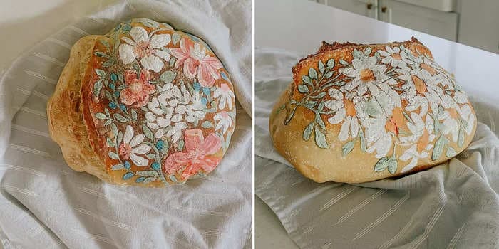 A stay-at-home mom became an Instagram star when she discovered 'sourdough painting' and helped turn it into social media's latest wholesome craze