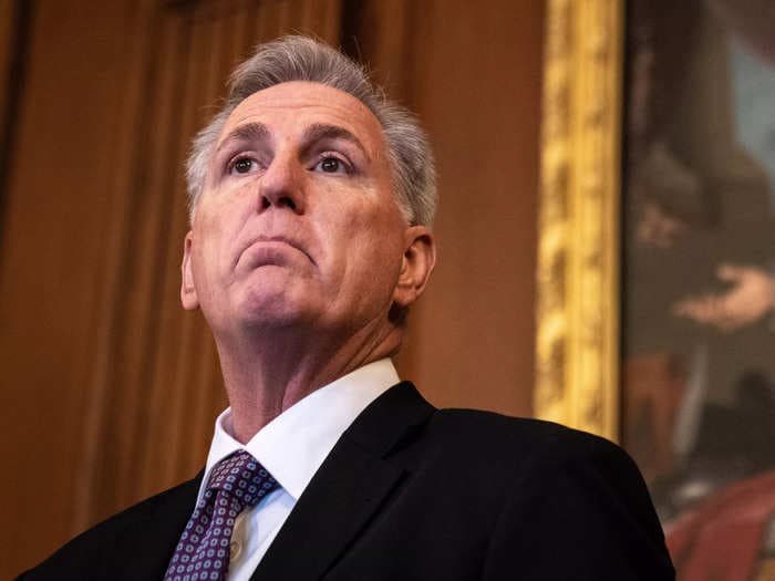 Watch Kevin McCarthy prove he's the GOAT of dodging as he avoids 60 seconds of tough questions about George Santos and Trump