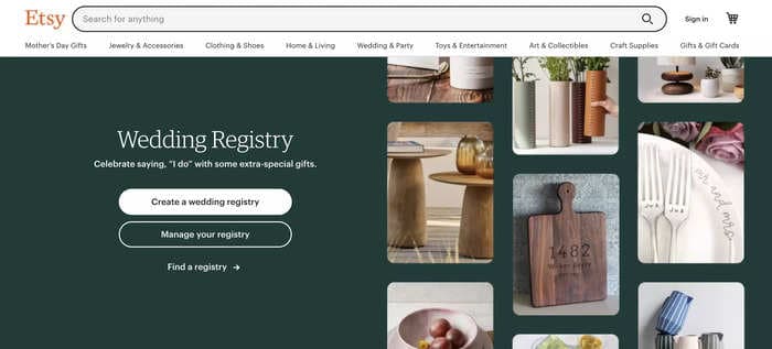 Etsy launches wedding registry service for handmade gifts in wake of Bed Bath & Beyond bankruptcy