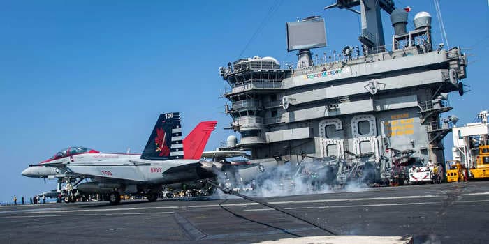 A Navy jet just landed on the aircraft carrier USS Nimitz for the 350,000th time, but the famous flattop's days are numbered