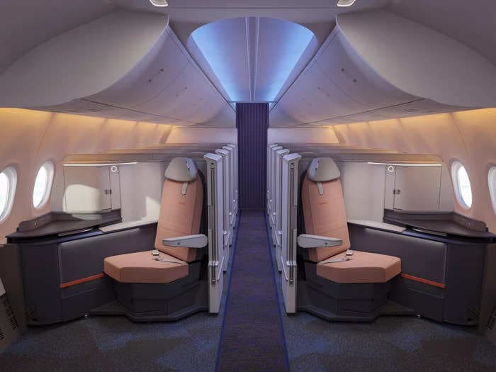 Take a look at this first-of-its kind lie-flat business class seat Flydubai is installing in its Boeing 737 MAX jets