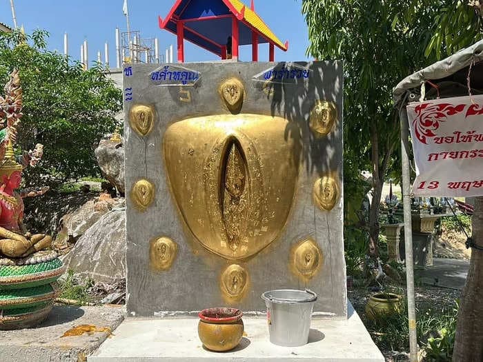 Women in Thailand are praying to a 4-foot tall, anatomically accurate golden vagina sculpture. Locals flock to it to pray for luck, fertility, and romance.