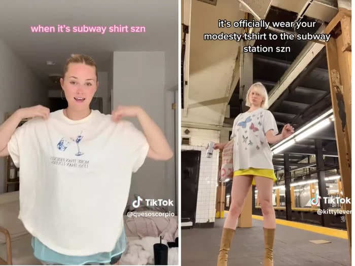 Women are encouraging each other to wear 'subway shirts' on public transport to shield their summer looks from the eyes of 'strange men'