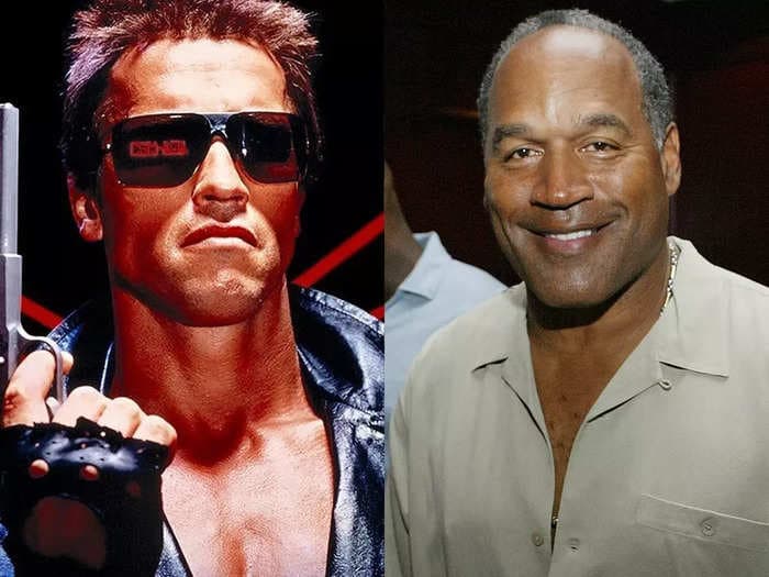 Arnold Schwarzenegger says O.J. Simpson was nearly cast in 'The Terminator' but producers didn't think he could 'be sold as a killing machine'