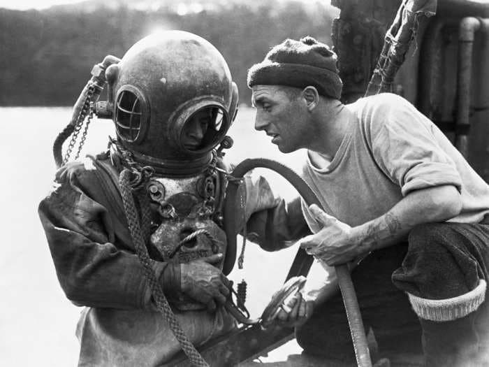 Vintage photos show how deep sea diving and exploration has evolved over the years