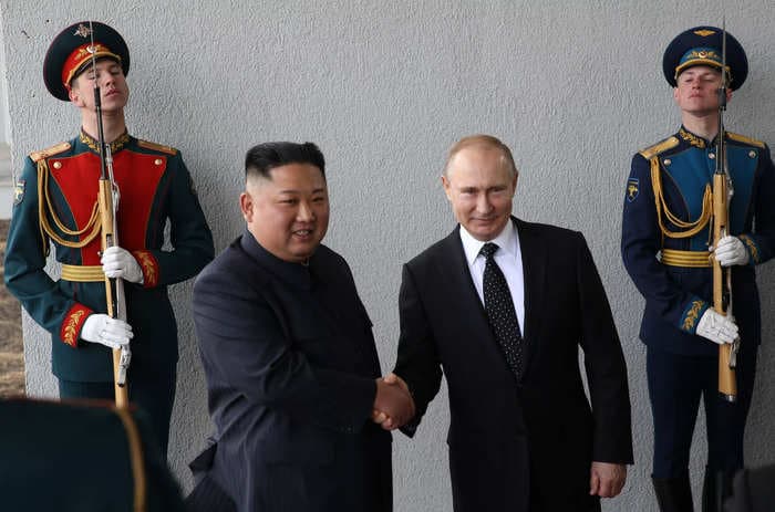 Kim Jong Un really wants to be Putin's buddy, saying they should start 'holding hands' and that North Korea stands in 'solidarity' with Russia's war in Ukraine