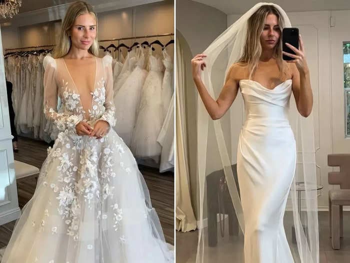 A bride-to-be said she tried on 137 gowns to find the perfect ones for her dream wedding in France