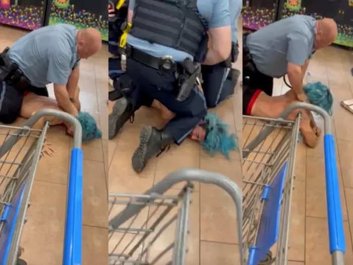 A Walmart shopper said a police officer kneeled on his neck during a receipt check over a frozen pizza