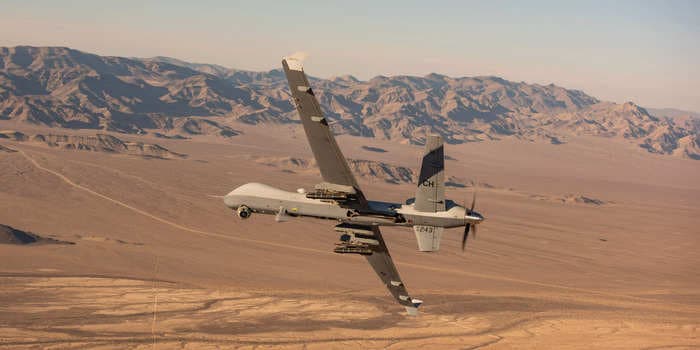 A US Reaper drone made its first-ever landing in the dirt, breaking away from the 'leash' of traditional runways