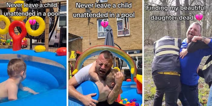 A fake TikTok stunt appearing to show a child drowning in an inflatable pool stunned millions of viewers. The creator says he was 'raising awareness.'