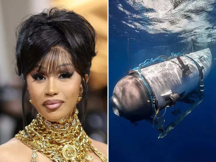 Cardi B and the stepson of a Titanic sub passenger are feuding after she called him out for attending a Blink-182 concert during the crisis