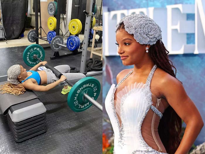 Halle Bailey's trainer shares a 7-day workout that got the actress a buff core and arms for 'The Little Mermaid'