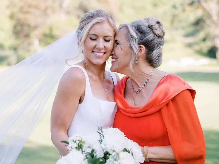 A mom went from sewing her daughter's senior prom dress to making her a wedding gown that 'exceeded' all of her wildest dreams