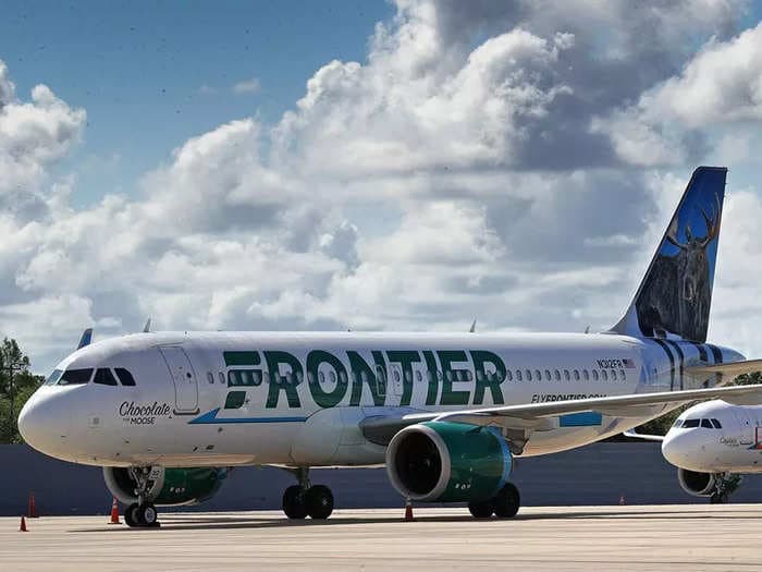 A Frontier Airlines employee shouting 'hurry up' at passengers as they board a flight has gone viral on Instagram for being rude