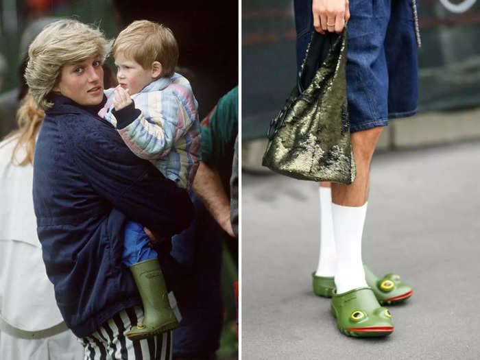 The frog-face shoes all over Fashion Week were a popular '80s kids' trend worn by Princes Harry and William