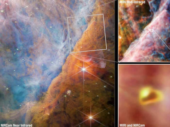 The James Webb Space Telescope found a molecular building block of life hiding in the Orion Nebula