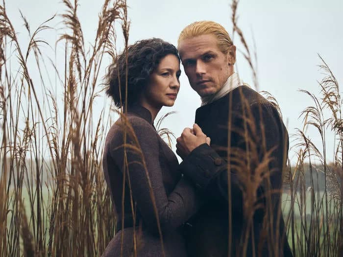 'Outlander' stars Sam Heughan and Caitríona Balfe on how the fiery twist is a 'catalyst' for the rest of the season and why it was 'really funny' to film