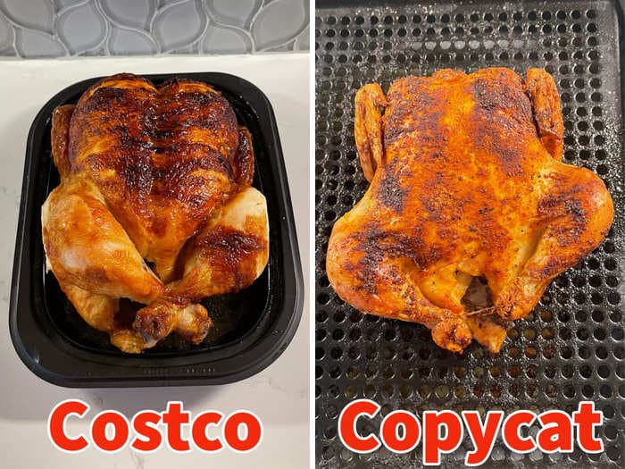 I tried a copycat Costco rotisserie chicken recipe to see how it compares to the store's $5 favorite. It was even better than the original.