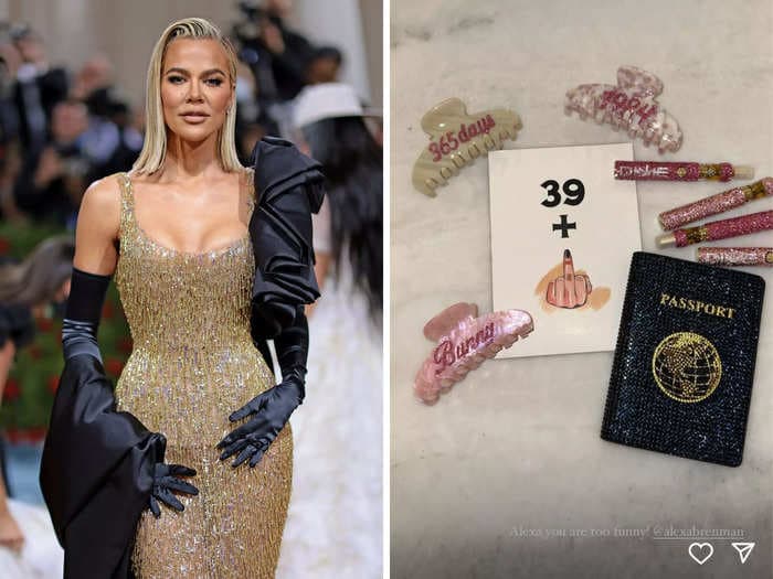 Khloé Kardashian calls her 30s 'the worst decade ever' and showed fans her bedazzled birthday gifts on Instagram