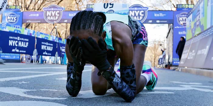 Video shows Olympic runner taking the wrong turn just before the finish line, costing her the win and thousands in prize money