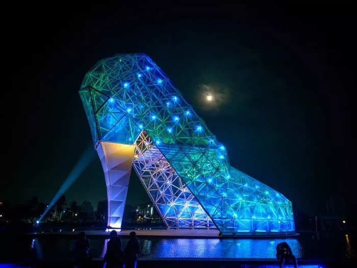 This glass church in Taiwan is shaped like a giant version of Cinderella's slipper. Take a closer look.