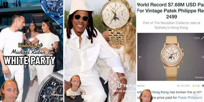 A viral TikTok has sussed out the price of the bling-heavy watches celebs sported at Michael Rubin's star-studded White Party: 'They're wearing your entire neighborhood on their wrist'