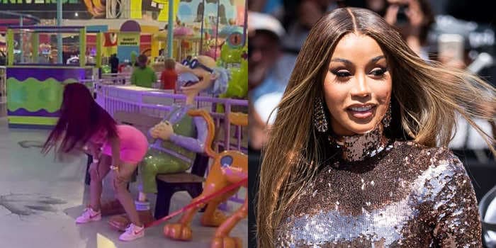 Cardi B twerked on a statue of a 'Rugrats' character at her daughter's birthday party and got accused of 'making kids things sexual'