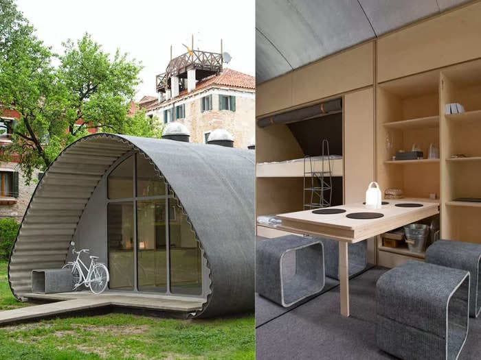 A famed architect designed a futuristic fully recyclable concrete bunker to house people who have been displaced &mdash; take a look inside