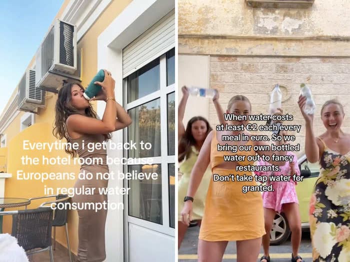 US tourists are going viral on TikTok for claiming that Europeans don't drink water. Europeans are saying they're ignorant.