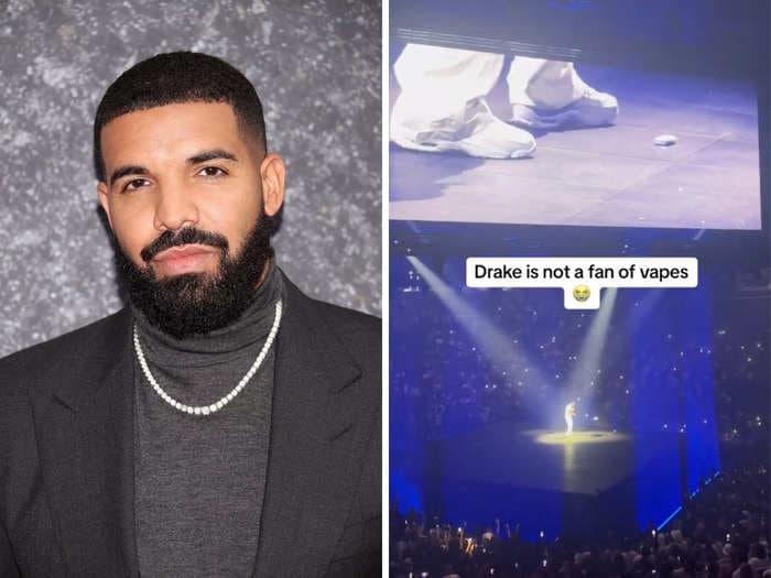 Drake roasted a fan who threw a vape onstage during his show in Brooklyn: 'You got some real life evaluating to do'