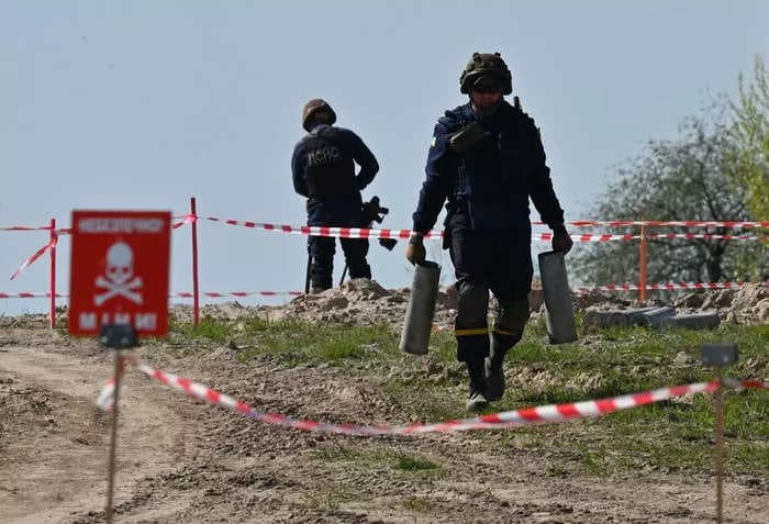 An area of Ukraine approximately the size of Florida is now riddled with land mines, which could take hundreds of years to reverse: report