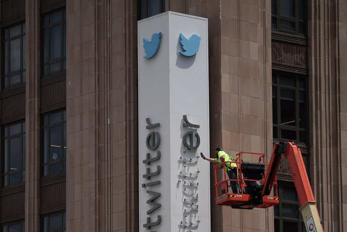 Twitter staff are helping to remove bird logos at its HQ for the X rebrand, but one reportedly broke apart and is still there