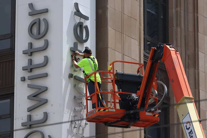 Before-and-after video from inside Elon Musk's new X-themed HQ shows old Twitter bird logos coming down and lots of black paint