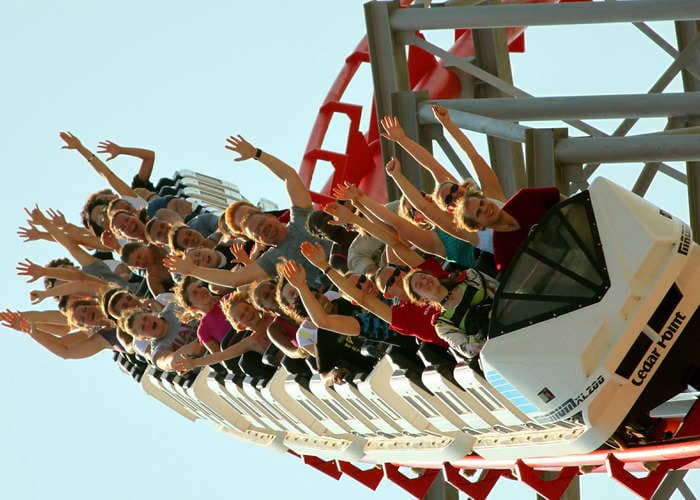 People at an Ohio amusement park were forced to climb down from the top of a 200-foot-tall roller coaster after it broke down halfway through the ride