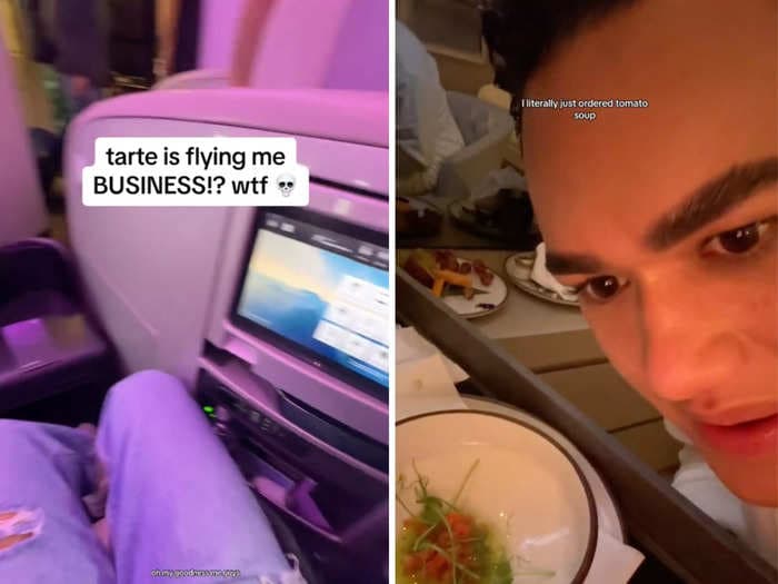 An influencer flew business class for the first time. He was shocked by the experience and it changed his view of rich people.