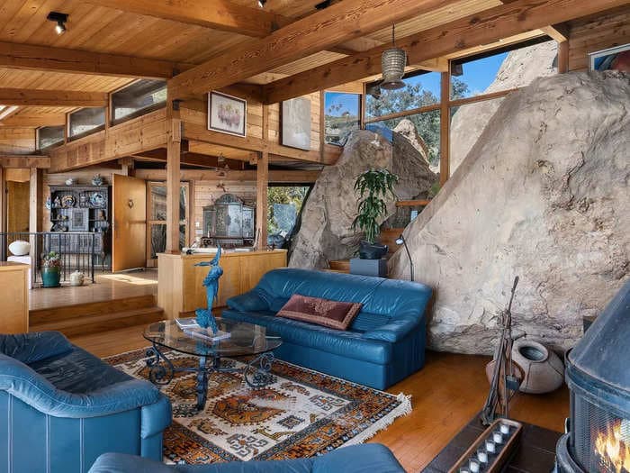 Check out this $3.6 million Malibu home with boulders coming through living room windows