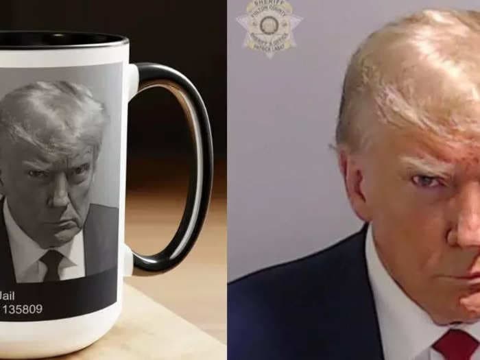 Trump's fans and critics alike are plastering his mug shot on everything from mugs to t-shirts. Here's a roundup of the merch gold mine.