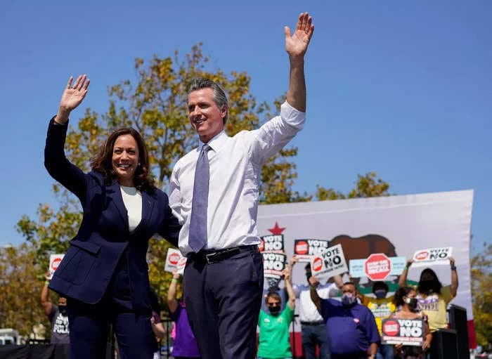 Kamala Harris allies are privately grumbling that Gavin Newsom's plan to debate Ron DeSantis is 'disrespectful' to the VP as they see the move as early jockeying for 2028, report says