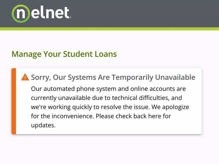 Many student-loan borrowers are struggling to access their servicer's website and call center due to 'technical difficulties' days before the payment pause is set to end